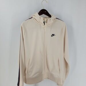 Vintage Nike‎ Full Zip Hooded Zip Pockets Long Sleeve Track Jacket Ivory Size L